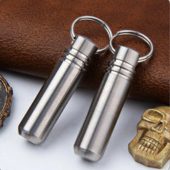 EDC Mini Titanium Alloy Keychain Waterproof Box Sealed Container Outdoor Storage EDC - KOEEK
