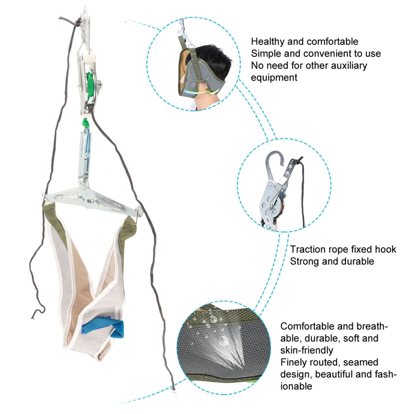 new Cervical Neck Traction Over Door Device For Physical Therapy Back Stretcher HGF koeek - KOEEK