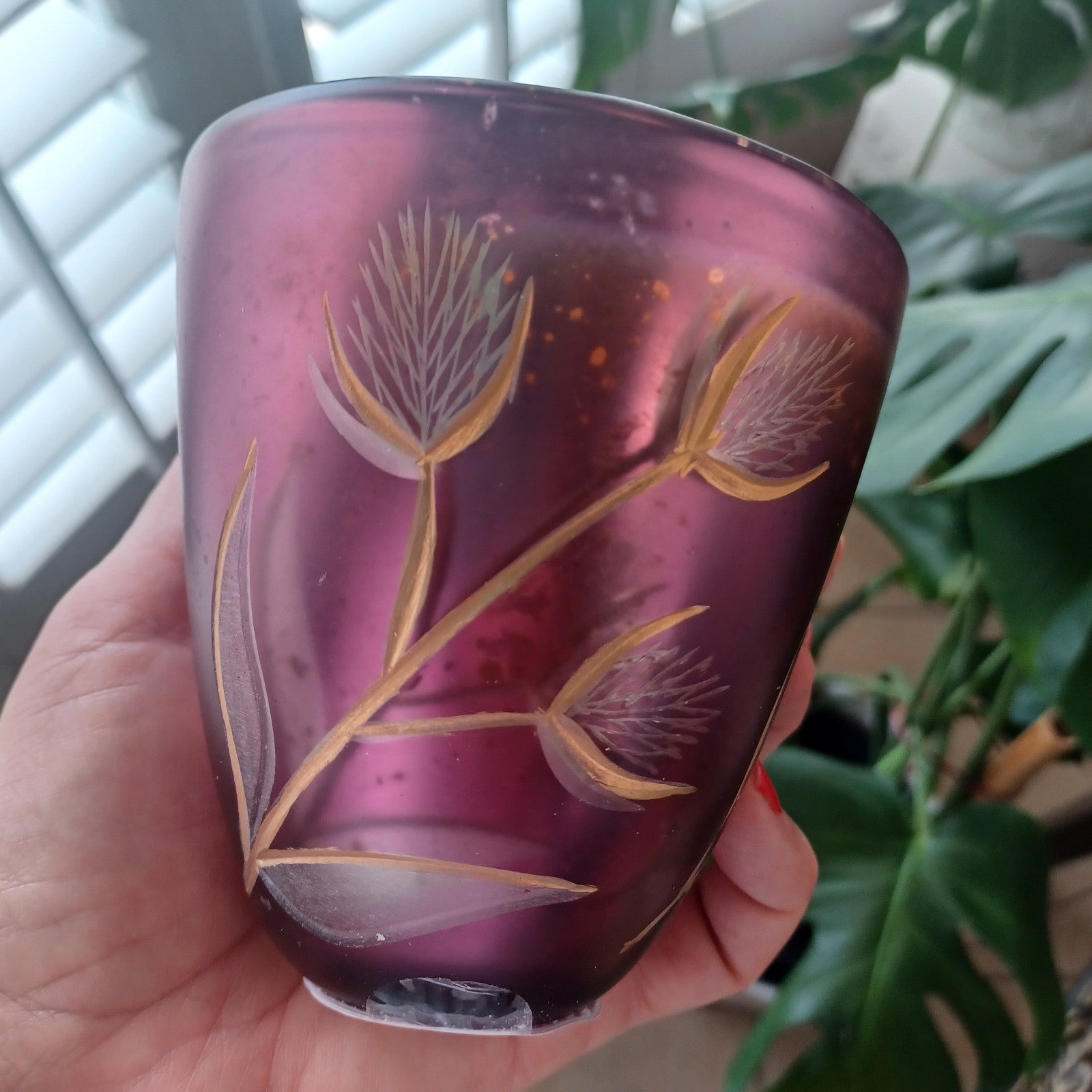 ANTHROPOLOGIE ALEXANDRA ~ NIGHT GARDENIA ETCHED GLASS CANDLE  ~ BEAUTIFUL ANTHROPOLOGIE - KOEEK