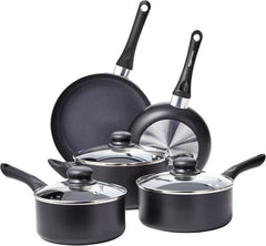 Non-Stick Cookware 15-Piece Set, Includes Pots, Pans and Cookware, Black