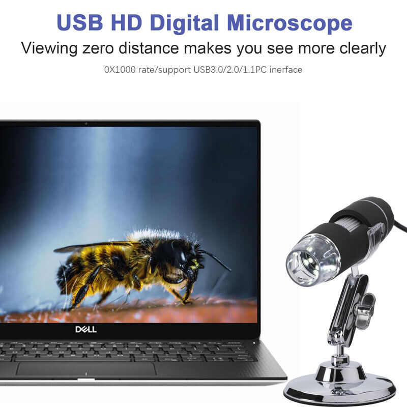 nytt 1600X Zoom 8LED HD 1080P USB Mikroskop Digital Lupe Endoskop videokamera