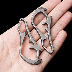 EDC Titanium Alloy Keychain Carabiner Waist Fast Hanging Buckle Bottle Opener 07FC0E-D4 - KOEEK