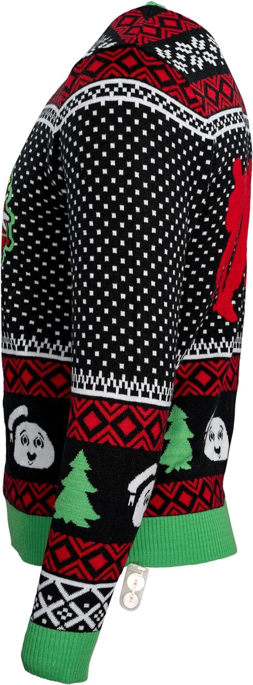 Unisex Ghostbusters Marshmellow Man Xmas Trees Light Up Ugly Christmas Sweater 07FC0E-D4 - KOEEK