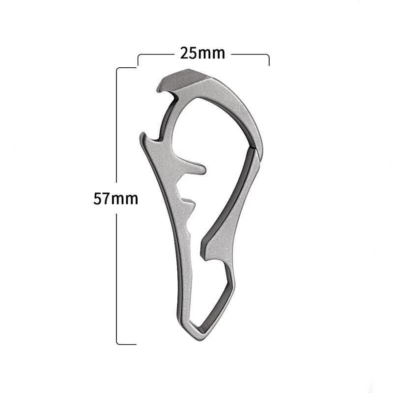 EDC Titanium Alloy Keychain Carabiner Waist Fast Hanging Buckle Bottle Opener 07FC0E-D4 - KOEEK