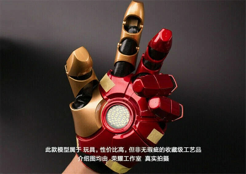 1:1 Avengers Iron Man MK42 Armor Hand Arm LED Gloves Voice Halloween Cosplay Toy 07FC0E-D4 - KOEEK