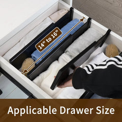 Bamboo Dresser Drawer Dividers, 4'' High Adjustable Drawer Organizers Clothing 07FC0E-D4 - KOEEK