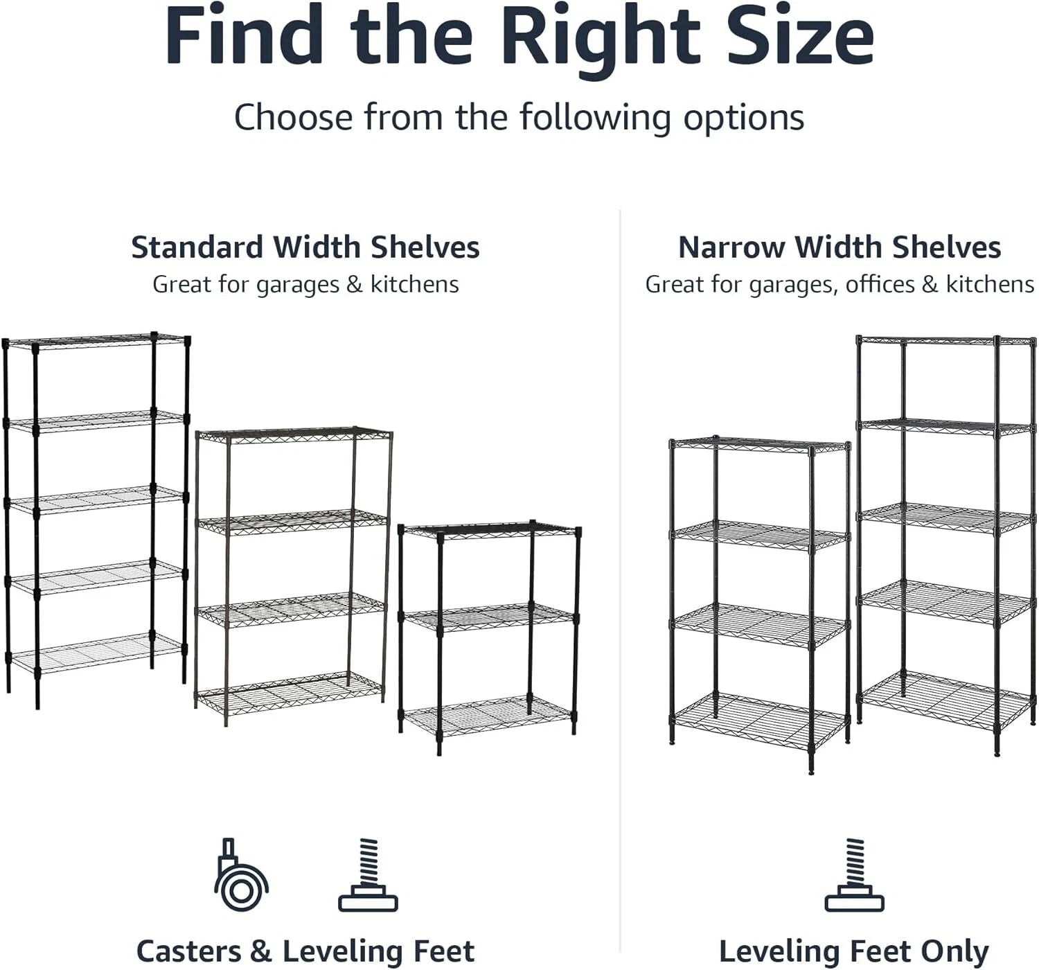 3 Tier Adjustable Heavy Duty Storage Rack, Metal Storage Wire Racks 07FC0E-D4 - KOEEK