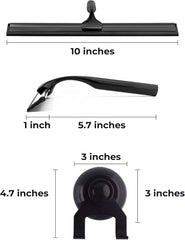 new Matte Black Shower Squeegee for Glass Doors with Adhesive Hooks, Squeegee for Sh 07FC0E-D4 - KOEEK