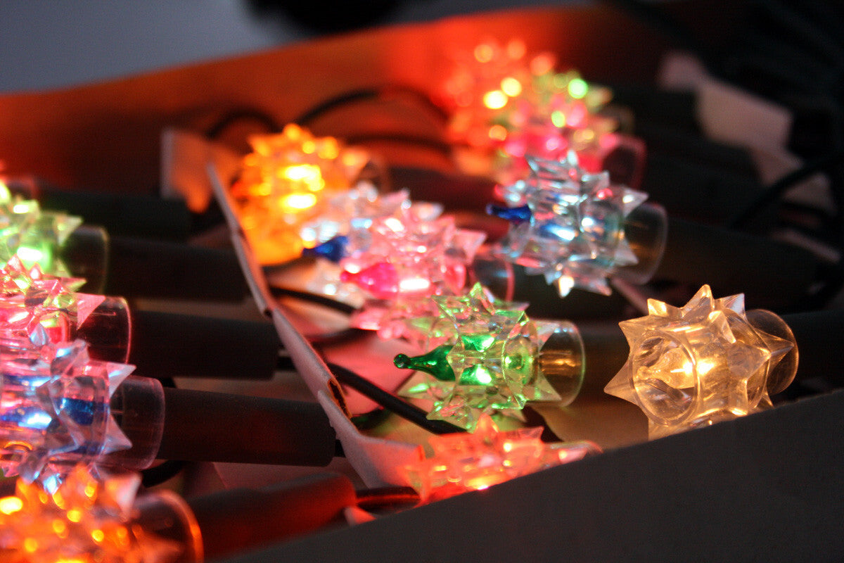 RARE VINTAGE 80'S CHRISTMAS 20 DIAMOND TREE LIGHTS STRING  NOS ! 07FC0E-D4 - KOEEK