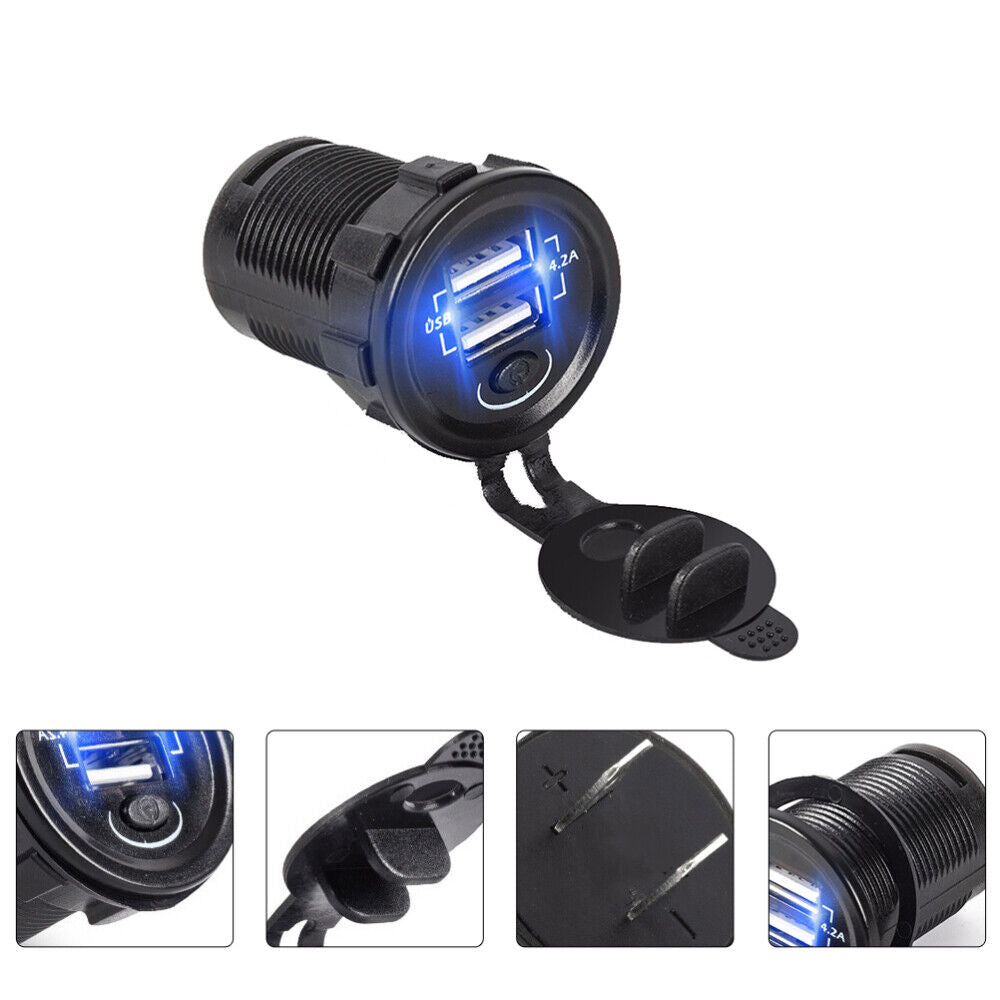 new  Car Charger Boat Cigarette Lighter USB Adapter Auto Power Outlet Phone koeek - KOEEK