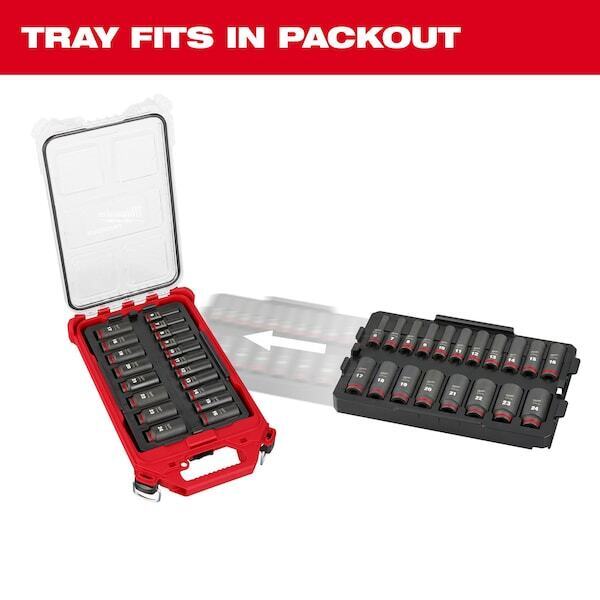 nytt Milwaukee Tool 49-66-6816 In Drive Socket Set Metrisk, Sae 19 stykker 6 Mm til