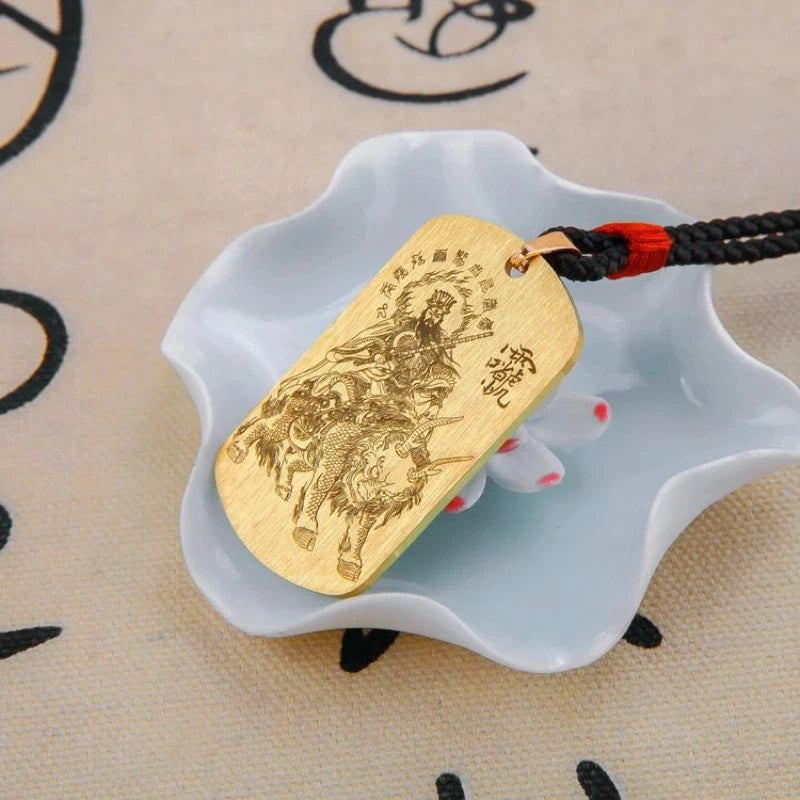 Chinese Jiutian YingYuan Thunder Tianzun Pendant Copper Necklace Taoist Amulet 07FC0E-D4 - KOEEK