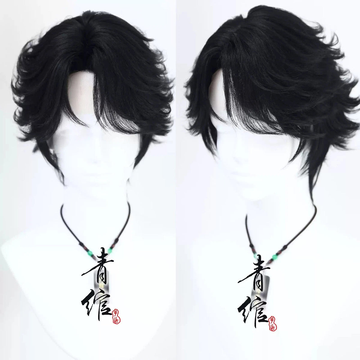 Identity Ⅴ Prospector Cosplay Wig Short Black Hair Halloween Accessories Prop 07FC0E-D4 - KOEEK