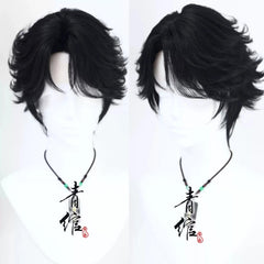 Identity Ⅴ Prospector Cosplay Wig Short Black Hair Halloween Accessories Prop 07FC0E-D4 - KOEEK