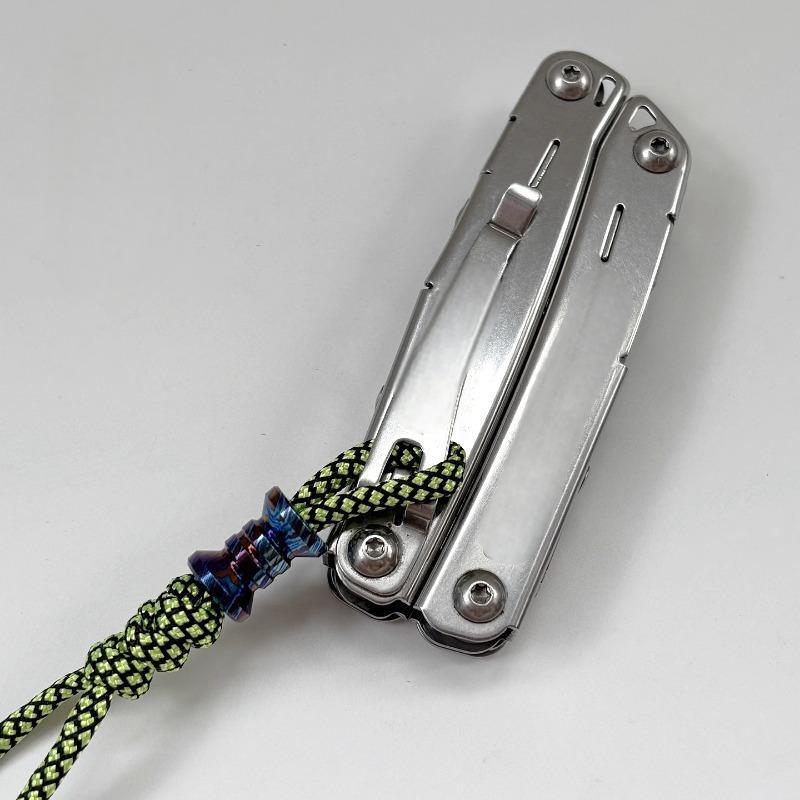 Titanium Damascus Knife Lanyard Bead Paracord Necklace Pendant EDC Charm DIY 07FC0E-D4 - KOEEK