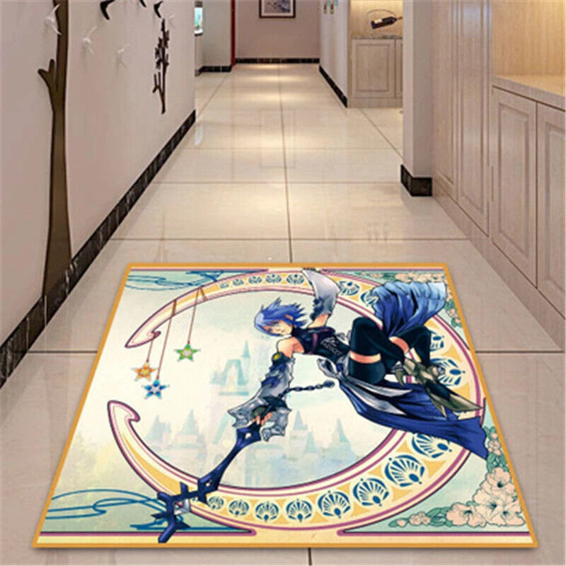 Kingdom Hearts Floor Rug Bedroom Doormat Non-slip Chair Mat Round/Square Carpet 07FC0E-D4 - KOEEK