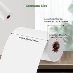 new MUNBYN 2 x 50ft Thermal Paper (20 Rolls), 2 x 50', white MUNBYN - KOEEK