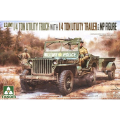 TAKOM 2126 1/35 U.S. 1/4 Ton Utility Truck with 1/4 Ton Trailer & MP Figure TAKOM - KOEEK