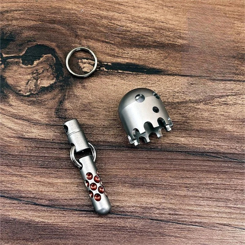 Titanium Knife Lanyard Bead Paracord Necklace Pendant Keychain EDC Zipper Pull 07FC0E-D4 - KOEEK