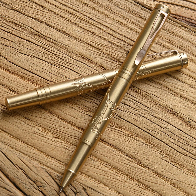 Solid Brass Ball Pen Signature Pen Perfect for Outdoor Pocket Office Stationery 07FC0E-D4 - KOEEK