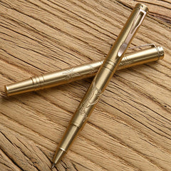 Solid Brass Ball Pen Signature Pen Perfect for Outdoor Pocket Office Stationery 07FC0E-D4 - KOEEK