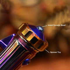 EDC Titanium Alloy Meteorite Pattern Pocket Ballpoint Pen Spinner Toy 5 Refills 07FC0E-D4 - KOEEK
