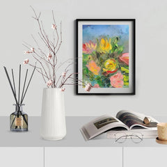 White Ceramic Vase, Small Cute Flower Vase for Pampas Grass, Home, Living Room 07FC0E-D4 - KOEEK