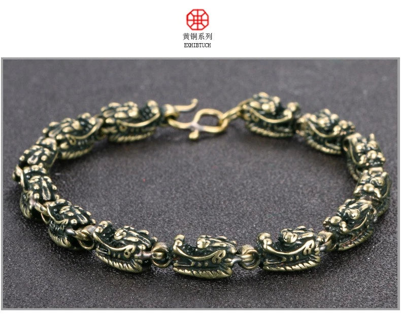 Solid Copper Dragon Bracelet Handcrafted Copper Jewelry Art Collectible 07FC0E-D4 - KOEEK