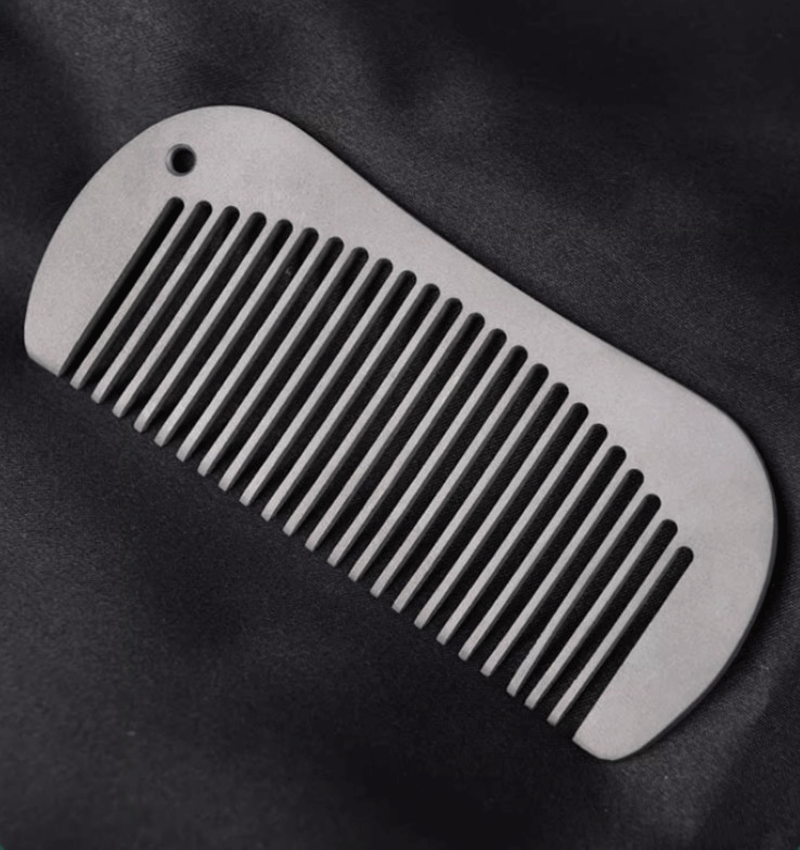 EDC Titanium keychain Antistatic Comb Unique Fashion Comb Health Hair Hole Comb 07FC0E-D4 - KOEEK