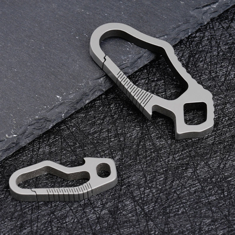 EDC Titanium CNC Belt Keychain Carabiner Strong Spring with Bottle Opener 07FC0E-D4 - KOEEK