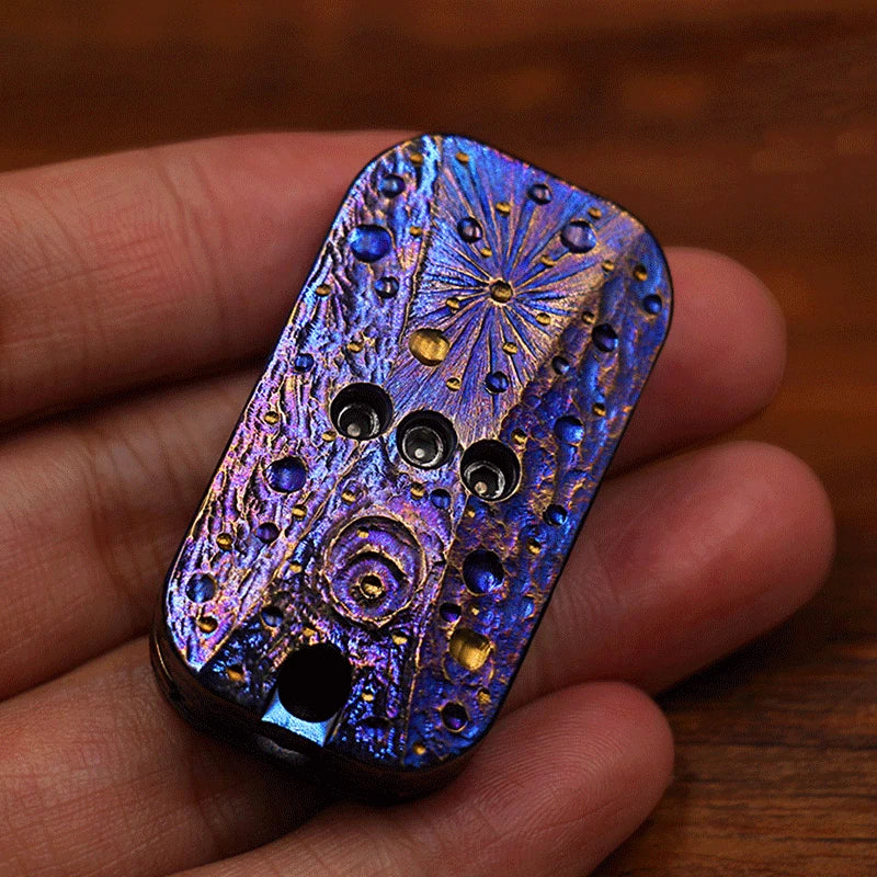 Small Click Solid Titanium Slider Push Card Hand Fidget Decompression EDC Toy 07FC0E-D4 - KOEEK