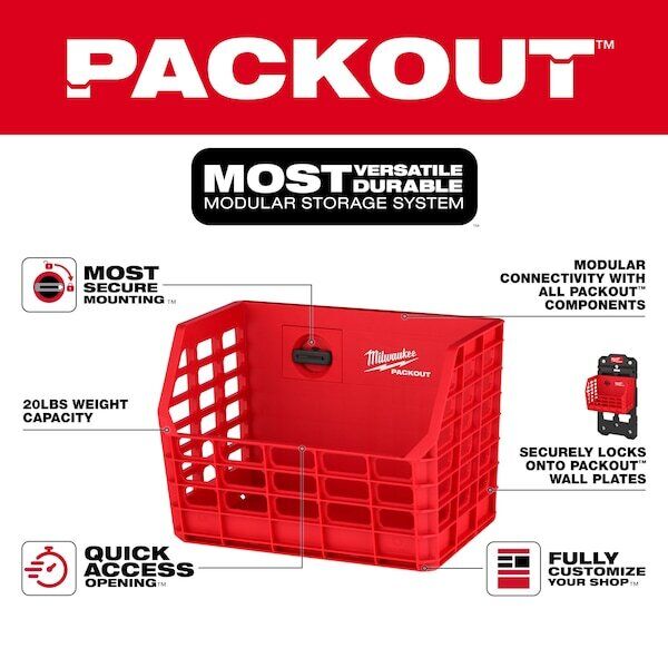 Milwaukee Tool 48-22-8342 Packout Compact Wall Basket MILWAUKEE TOOL - KOEEK