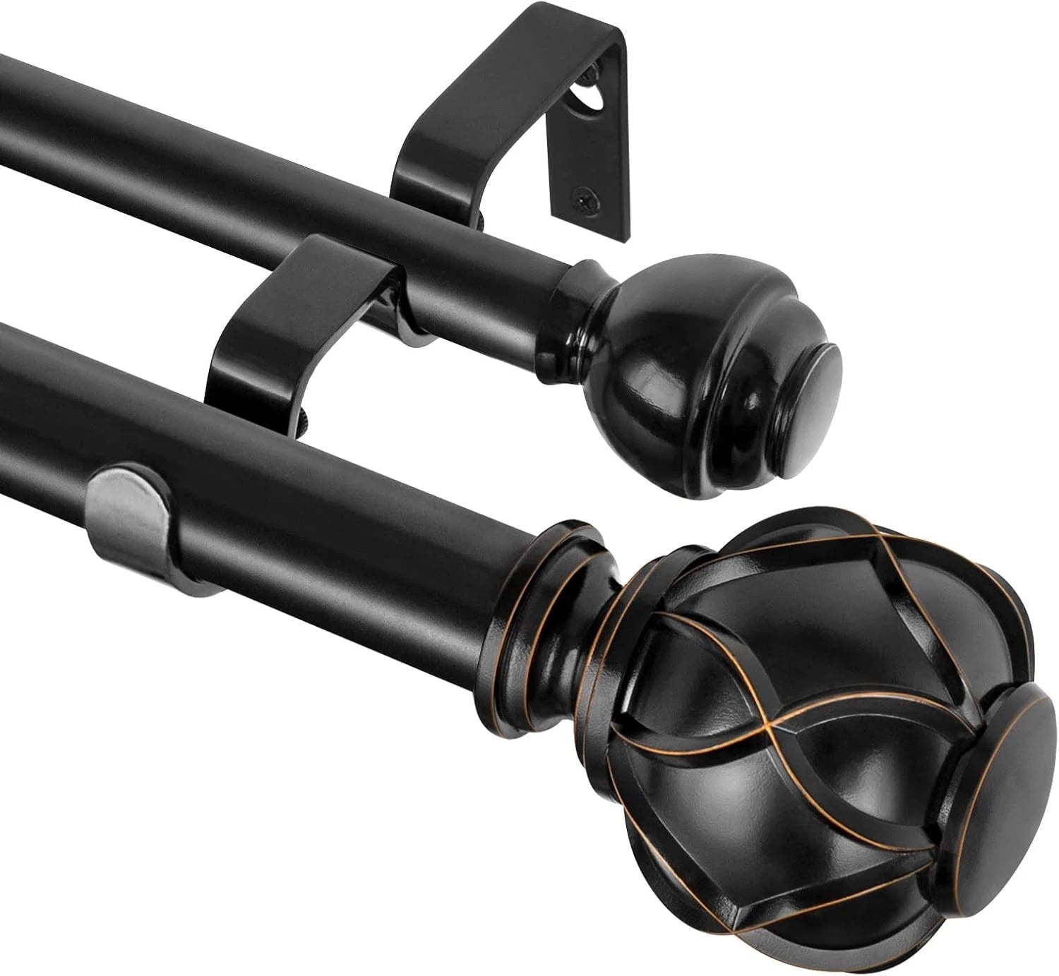1-inch double curtain rod, suitable for 72 to 144 inches 07FC0E-D4 - KOEEK