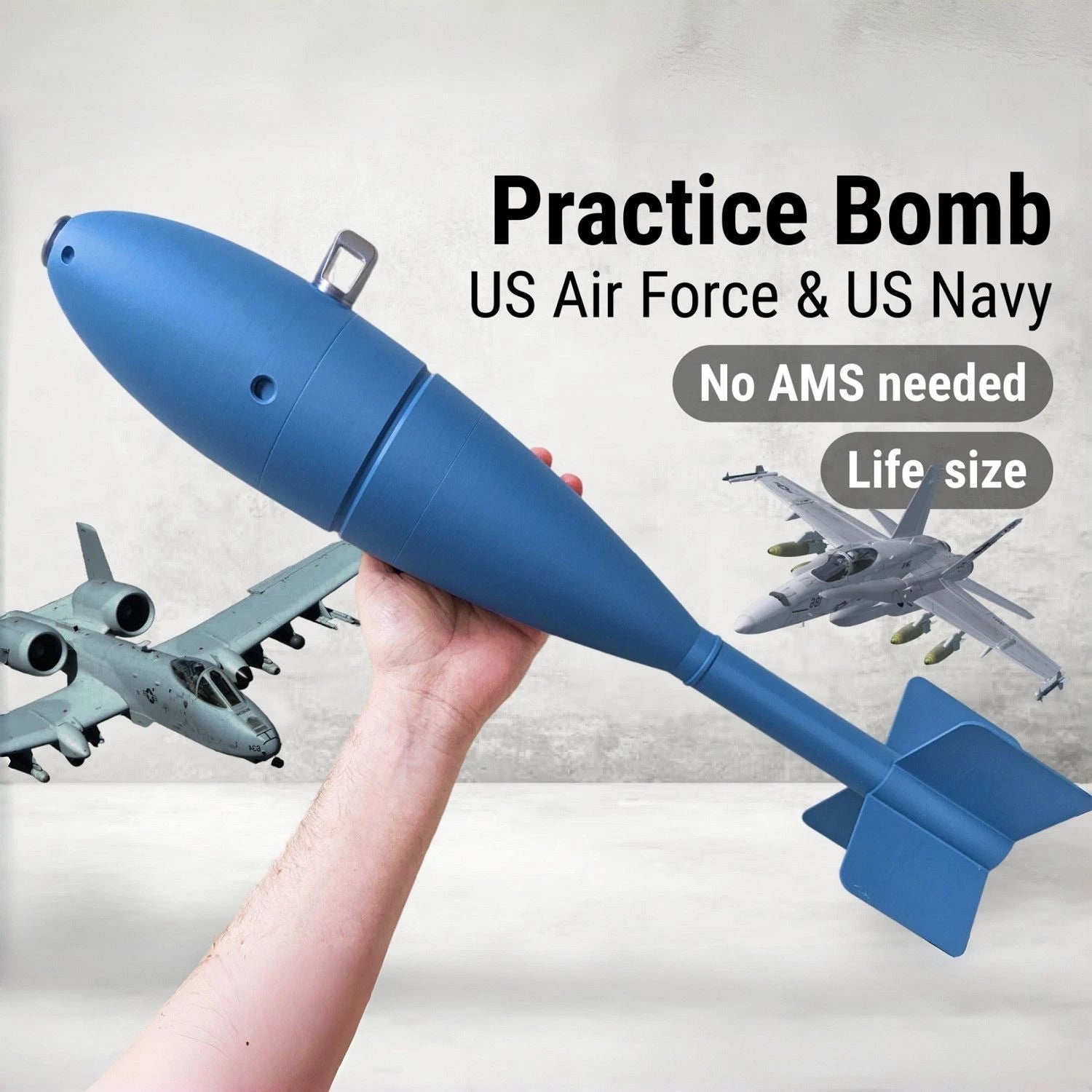 1/2 US Navy Air Force BDU-33 Dummy Bomb 3D Printed Replica Collectible 07FC0E-D4 - KOEEK
