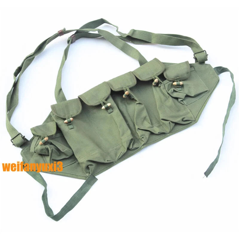 Chinese 56 Type Multi Pocket Tactical Vest Chest Rig Pouch Carrying Bullet Bag 07FC0E-D4 - KOEEK
