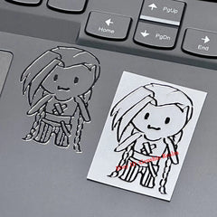 2Pcs Anime Arcane：League of Legends Jinx Waterproof Metal Stickers Decor Gift 07FC0E-D4 - KOEEK