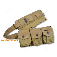 Replica World War II US Army B.A.R. 6 Bags khaki Money Belt Button Closure Bags 07FC0E-D4 - KOEEK