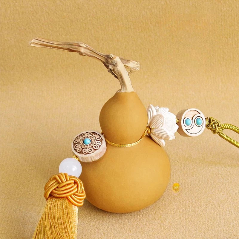 1Pc Chinese Retro Natural Calabash Pendant Five Emperors' Money Pendant Hangings 07FC0E-D4 - KOEEK