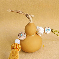 1Pc Chinese Retro Natural Calabash Pendant Five Emperors' Money Pendant Hangings 07FC0E-D4 - KOEEK