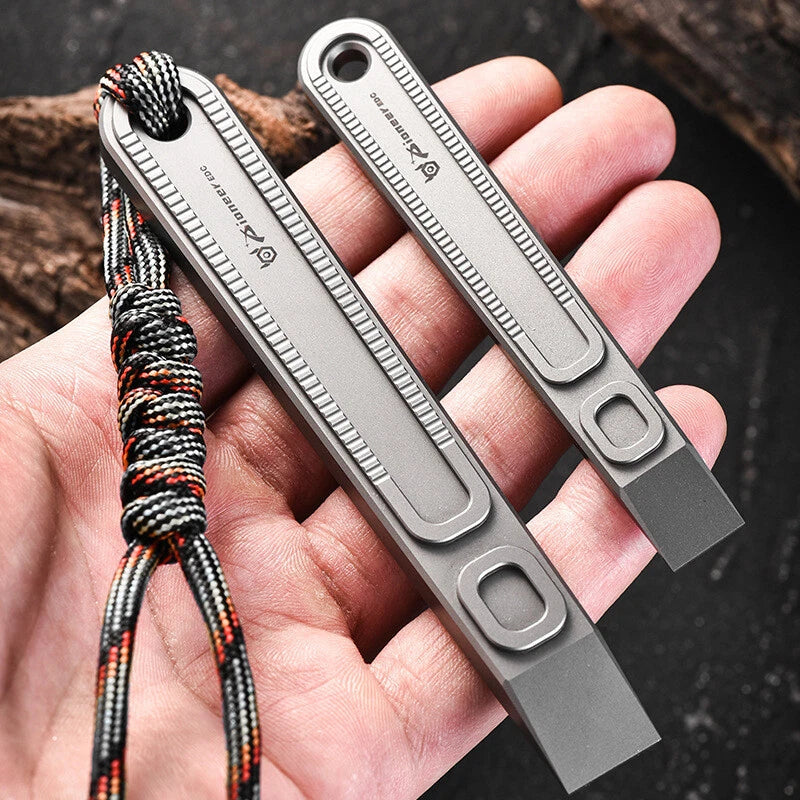 Hot Portable TC4 titanium alloy pry bar outdoor camping multifunctional EDC tool 07FC0E-D4 - KOEEK