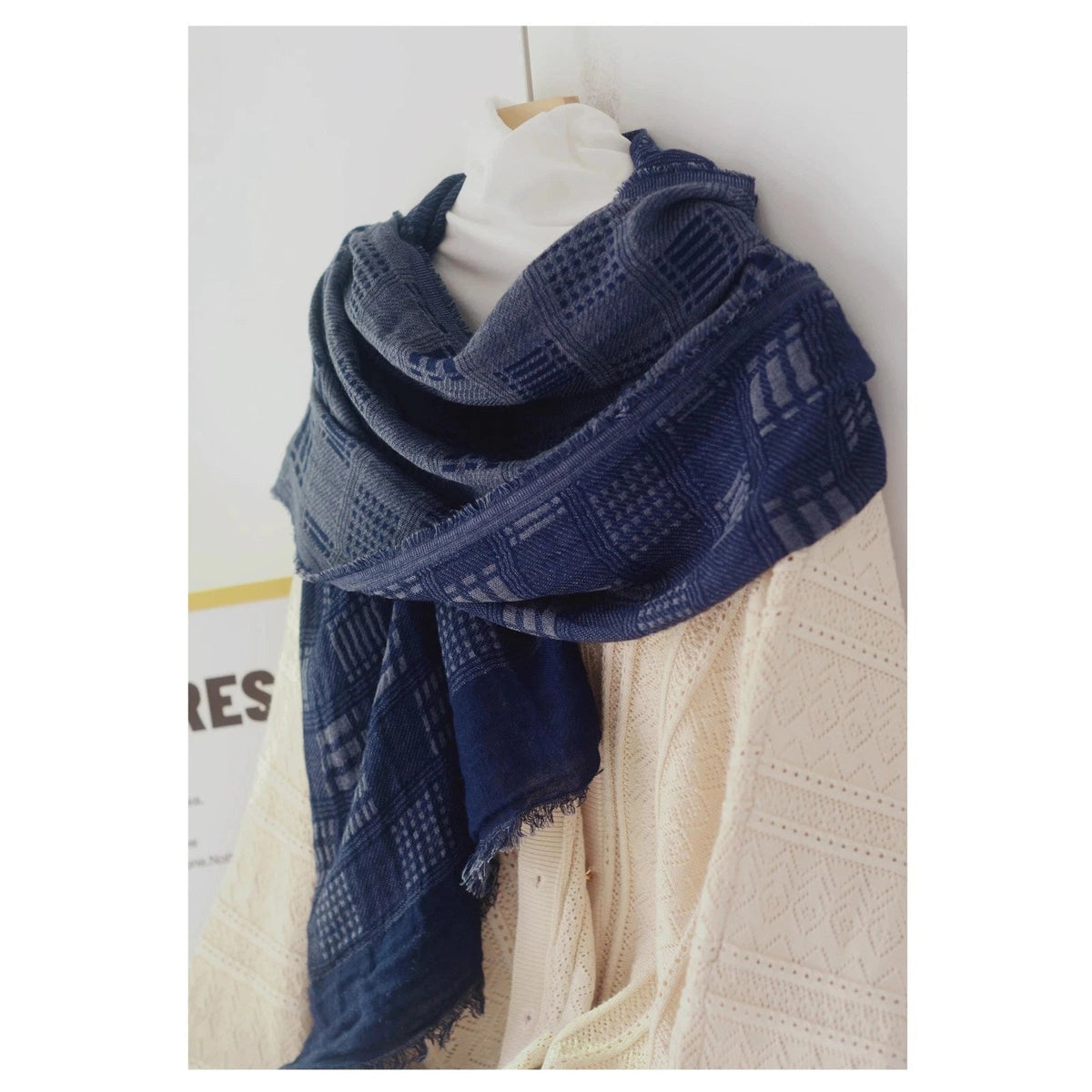 Mens Cotton made Soft Winter Warm Scarf Shawl Large Bandana Neckerchief Wrap 07FC0E-D4 - KOEEK