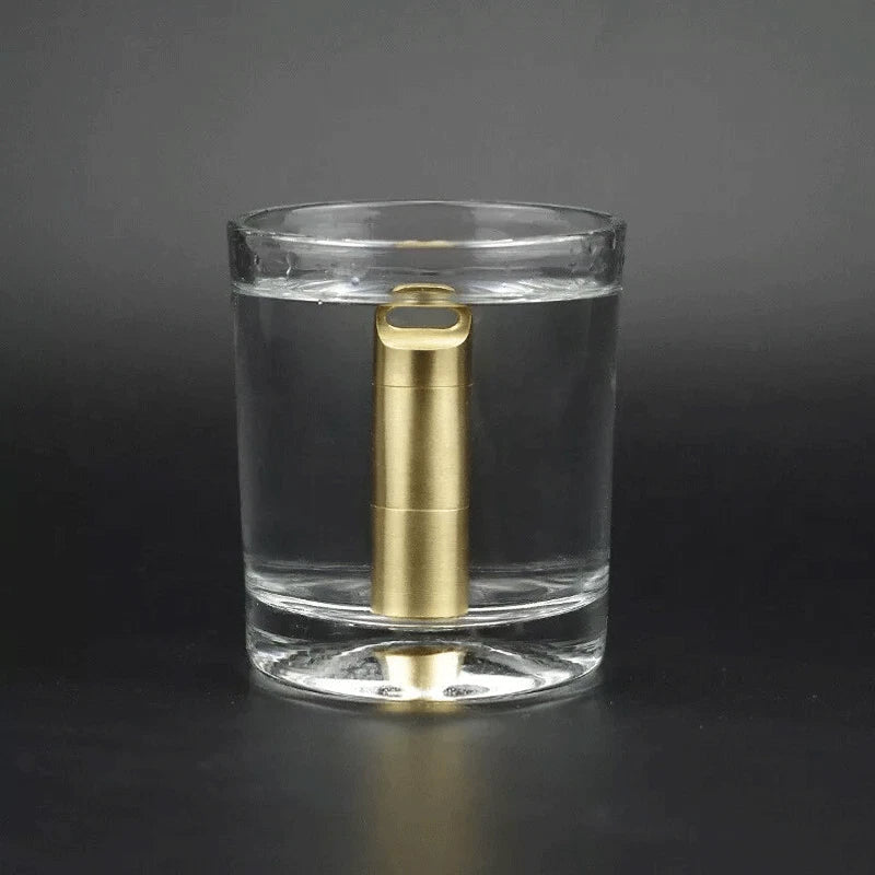 EDC Brass Waterproof Pill Case Holder EDC Pill Organizer Container 2 Compartment 07FC0E-D4 - KOEEK
