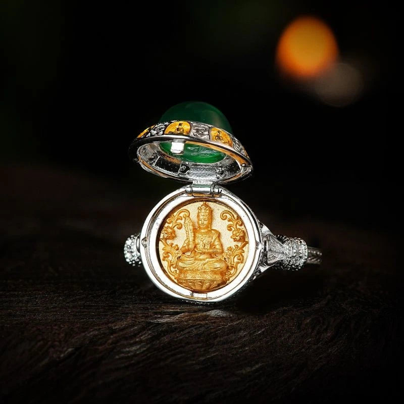 Akasagarbha Bodhisattva Adjustable Ring Vintage Tibetan Style Unisex 07FC0E-D4 - KOEEK