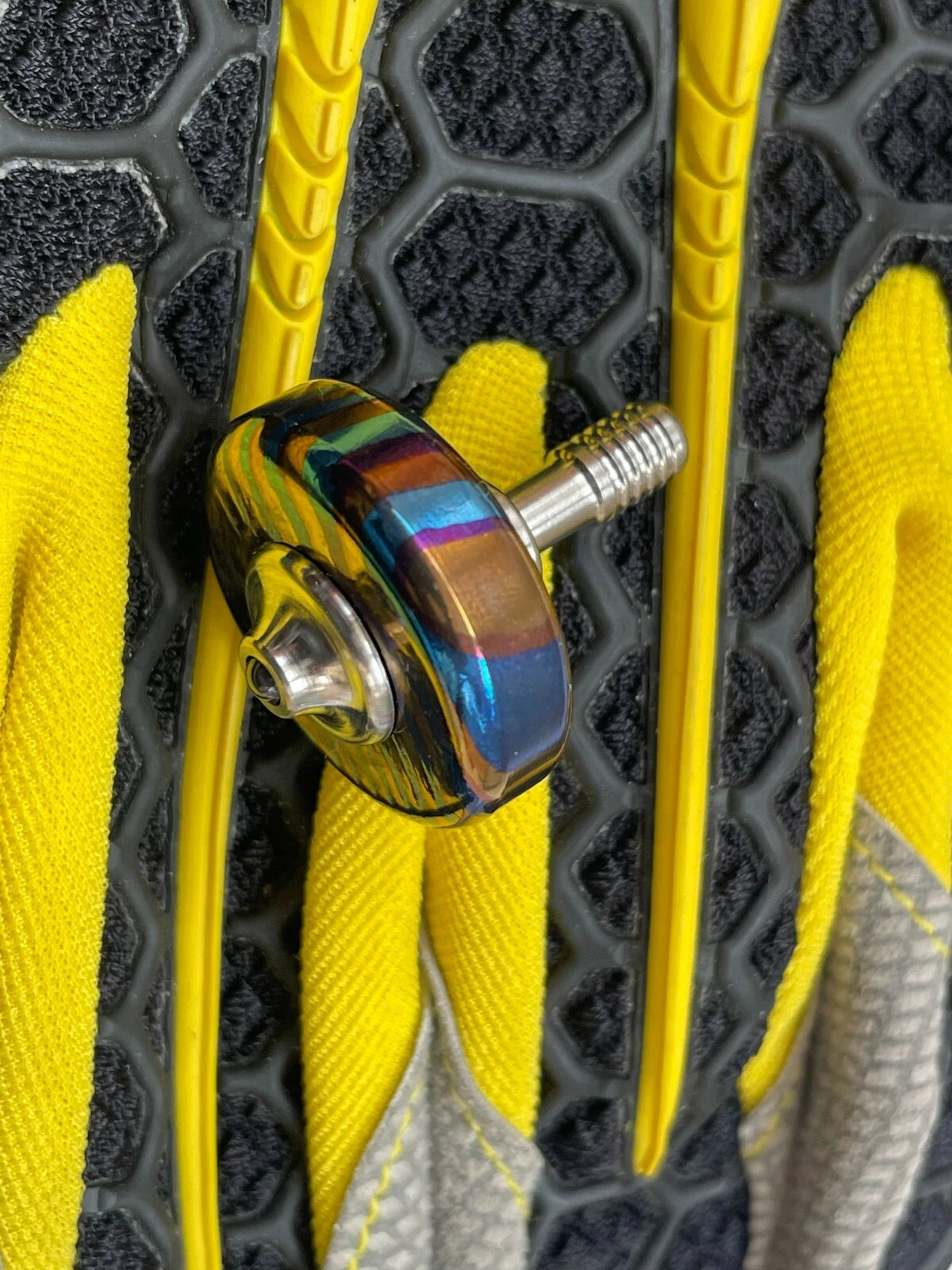 Titanium+Tima Damascus Hand Twisting Spinning Top Gyro Gyroscope Spinner EDC Toy 07FC0E-D4 - KOEEK