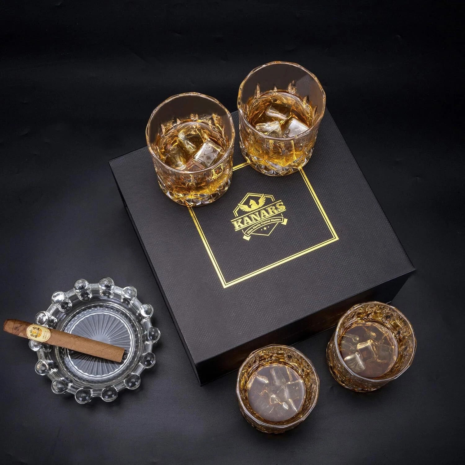 10 oz Ice Glasses for Scotch, Spirits and Cocktails - Set of 4 07FC0E-D4 - KOEEK