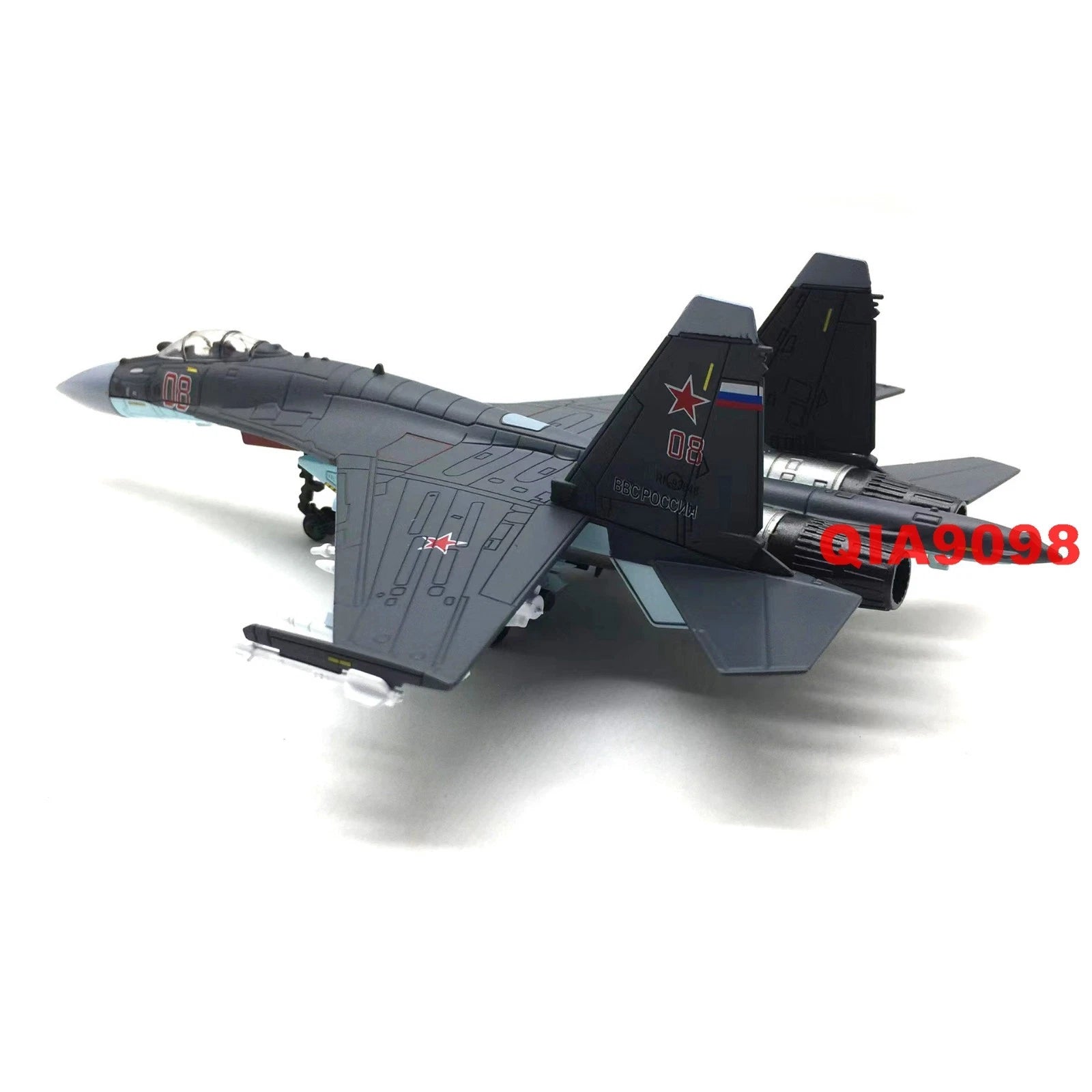 1/100 Scale Russian Sukhoi Su-35 Super Flanker Aircraft Metal Gray Model 07FC0E-D4 - KOEEK