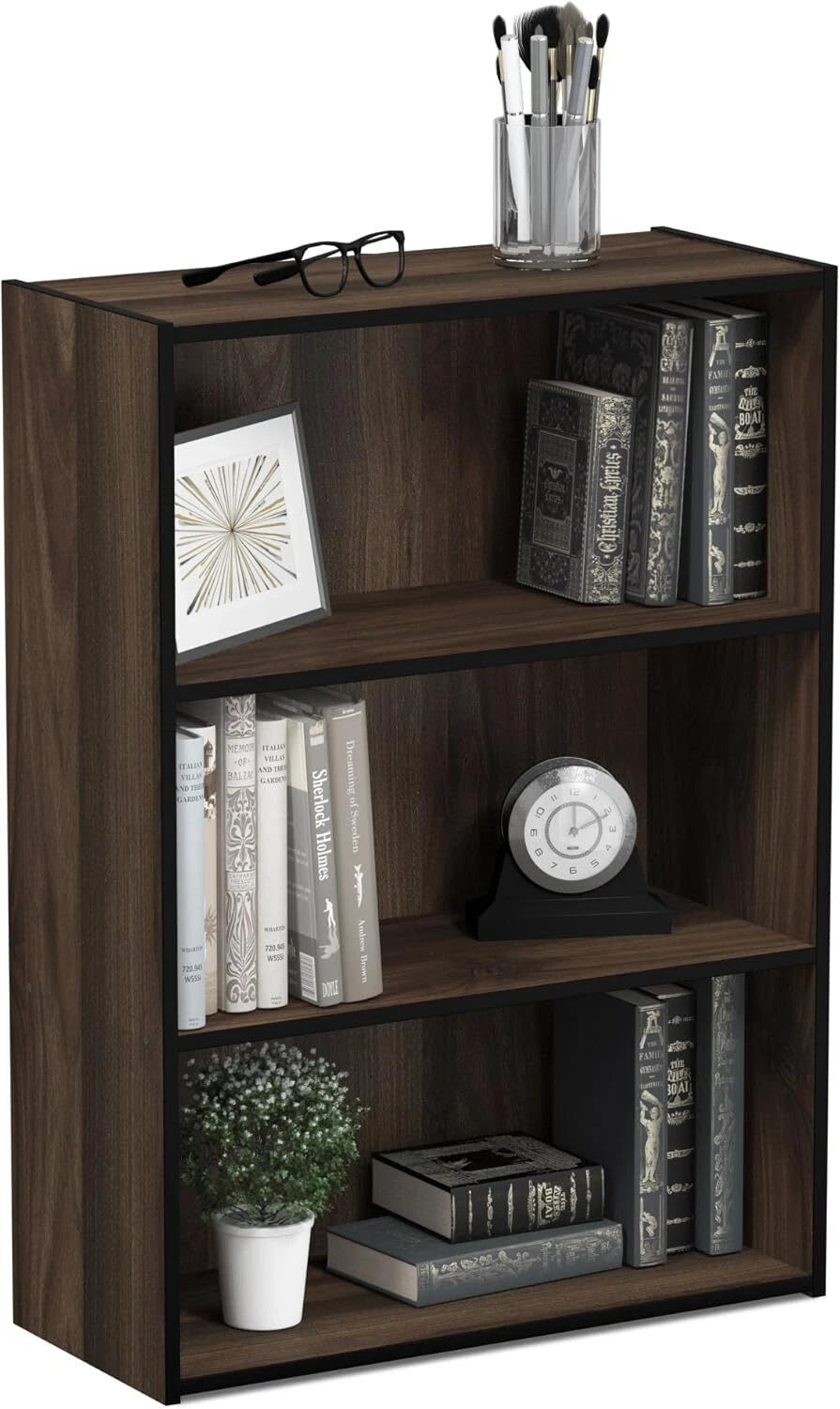 3-Shelf Open Bookshelf, Columbia Walnut 07FC0E-D4 - KOEEK