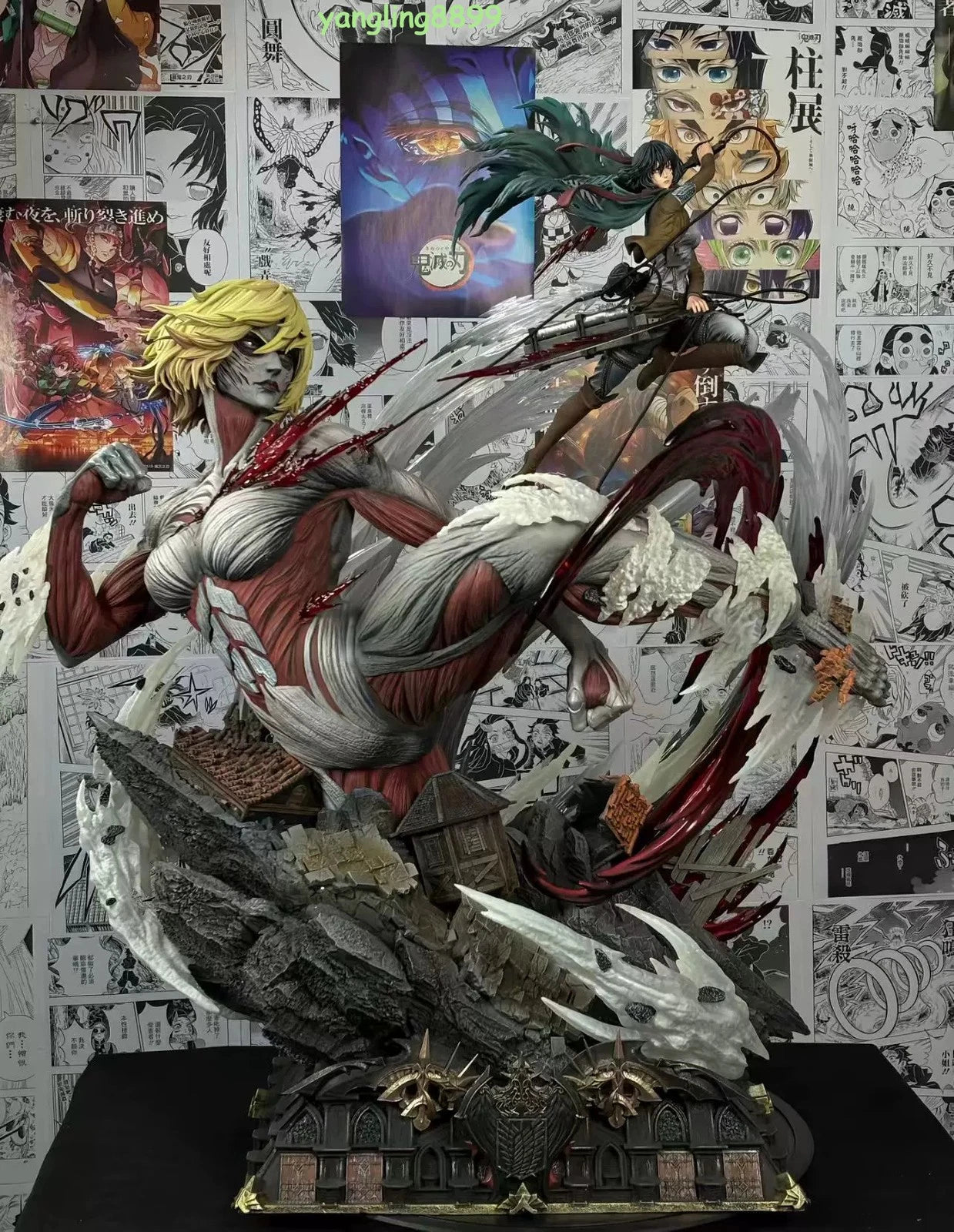 Recast Attack On Titan Mikasa Vs Annie 1/6th Ackerman Resin Model Collect 75cm H 07FC0E-D4 - KOEEK