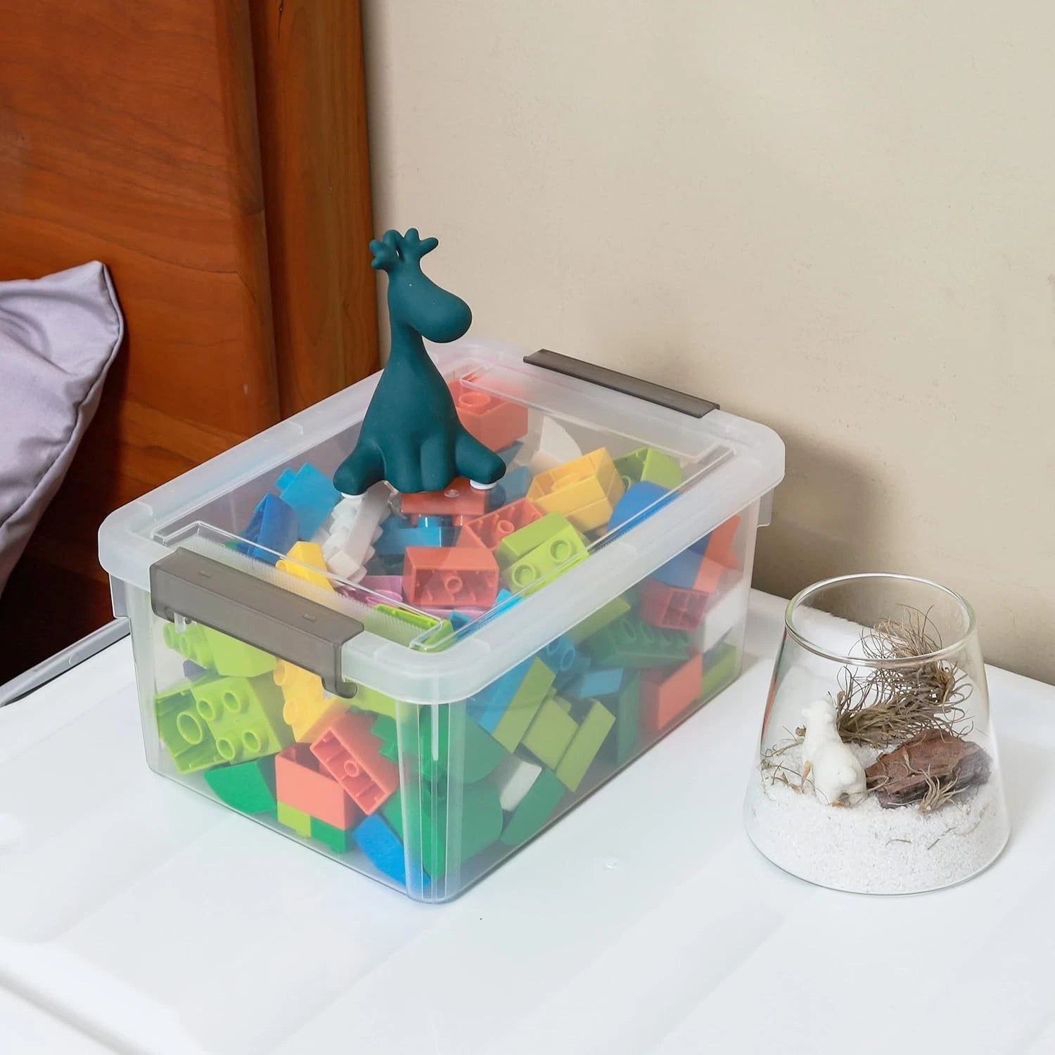 4-piece set of small storage boxes with lids 3.2liter plastic storage containers 07FC0E-D4 - KOEEK