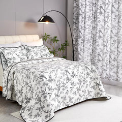 Cotton Queen Size Black Bird Bedding Set Printed Lightweight Duvet Cover 07FC0E-D4 - KOEEK